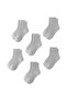 - Girls Gray Cotton School Socks 5-Pack – Soft Cotton-Rich Short & Long Uniform Socks - 2