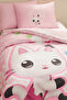 Gabby's Dollhouse Pandy 100% Cotton Single Duvet Cover Set - Pink - 3