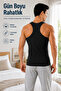 Men's Athlete Ribbed Undershirt 2-Pack White and Black Color Cotton Flexible Comfortable - 5
