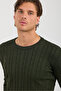 Men's Crew Neck Washable Anti-Pilling Hair Braided Knitwear - 6