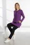 Women's Purple Two Thread Pockets Crew Neck Stone Beaded Zippered Tunic Tracksuit Set - 74611 - 3