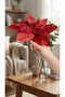 2 Pcs Poinsettia - 20X30 cm Red Christmas Star and Christmas Tree Ornament - 4