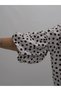 Plus Size Polka Dot Stone and Pearl Embellished Dragonfly Appliqué Flounce Sleeve Women's Shirt - 6