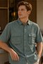 Men's Relaxed Fit Solid Short-Sleeve Shirt - Black - 4