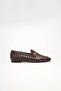 Women's Aci Brown Knitted Patterned Buckle Casual Comfortable Loafer Shoes Tr23Ms09C - 7