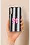 Samsung A70 Compatible Pink and White Ribbon Patterned Silicone Case