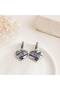 Steel Earrings - Gray - Zircon