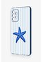 Samsung-A72 Compatible Blue Starfish Patterned Silicone Case - 4