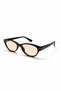 Women's Hannah Sunglasses Oval Cat Eye Uv400 Black Orange |   Case and Cleaning Cloth Gift Set - 5