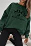 Bs Salem Massachusetts Front Printed Women's Oversize Crew Neck Sweatshirt