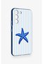 Samsung S22 Compatible Blue Starfish Patterned Silicone Case - 2
