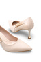 Nova Aria Women's Pointed Toe Thin Heeled Shoes 00123002 Skin Color - 6