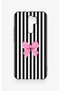 Redmi 9 Compatible Pink and White Ribbon Patterned Silicone Case - 2