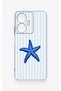 Realme C55 Compatible Blue Starfish Patterned Silicone Case - 2