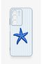 Realme C75 Compatible Blue Starfish Patterned Silicone Case - 2