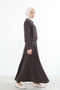 Collared Zipper Detail Skirt Suit - Brown - 7