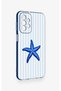 Samsung A23 Compatible Blue Starfish Patterned Silicone Case - 3