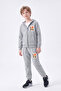3 Thread Printed Zippered Boys' Tracksuit Set - 2