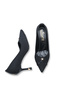 Vega Sola Women's Pointed Toe Thin Heeled Shoes 00123005 Matte Black - 4