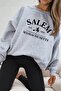 Bs Salem Massachusetts Front Printed Women's Oversize Crew Neck Sweatshirt