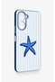 Vivo Y18 Compatible Blue Starfish Patterned Silicone Case - 3