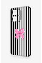 Realme Note 60 Compatible Pink and White Ribbon Patterned Silicone Case - 4