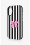 iPhone 16 Compatible Pink and White Ribbon Patterned Silicone Case - 4