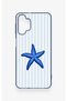 Samsung A32 Compatible Blue Starfish Patterned Silicone Case - 2