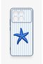 Poco X6 Pro Compatible Blue Starfish Patterned Silicone Case - 2