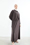 Collared Zipper Detail Skirt Suit - Brown - 5