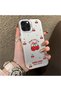 iPhone 15 Pro Compatible Hard Acrylic Back Silicone Edge Lens Protection Cherry Case - 3