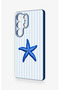 Samsung S25 Ultra Compatible Blue Starfish Patterned Silicone Case - 4