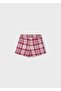 Girl's Red Plaid Shorts - 4