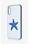 Samsung A50 Compatible Blue Starfish Patterned Silicone Case - 4