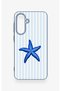 Samsung A56 Compatible Blue Starfish Patterned Silicone Case - 3