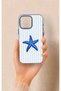 Blue Starfish Patterned Silicone Case Compatible with iPhone 16 Pro Max