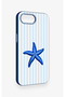 Blue Starfish Patterned Silicone Case Compatible with iPhone 16E - 4