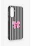 Samsung A27 Compatible Pink and White Ribbon Patterned Silicone Case - 3