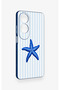 Oppo A60 Compatible Blue Starfish Patterned Silicone Case - 3