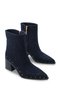 Astra Fia Women's Pointed Toe Heeled Boots 00124001 Navy Blue Suede
