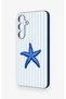 Samsung S24Fe Compatible Blue Starfish Patterned Silicone Case - 3