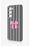 Vivo V30 Lite Compatible Pink and White Ribbon Patterned Silicone Case - 4