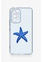 Samsung A53 Compatible Blue Starfish Patterned Silicone Case - 2