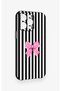 iPhone 13 Pro Max Compatible Pink and White Ribbon Pattern Silicone Case - 4