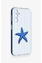 Samsung A14 Compatible Blue Starfish Patterned Silicone Case - 2