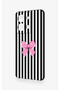 Vivo Y36 Compatible Pink and White Ribbon Patterned Silicone Case - 4