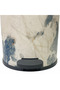 White & Blue Marble Print Plastic Pedal Dustbin - 35×25 cm - 2