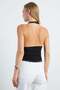 Lace Asymmetrical Cut Halter Neck Blouse - 7