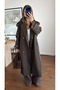 Mustard Long Plaid Patterned Trench Coat - 9738 - 3