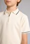 Polo Collar Stripe Detailed Half Zipper Knitwear Basic T-Shirt Boys H3919A826Au - 4